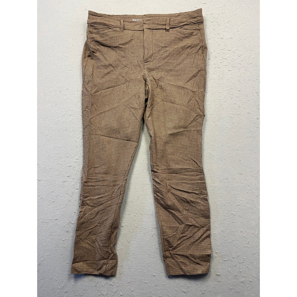 Old Navy Pixie Skinny Pants Cotton Blend Brown Houndstooth Size 8 W32 Womens